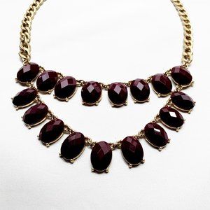 Purple Gemstone Bib Necklace